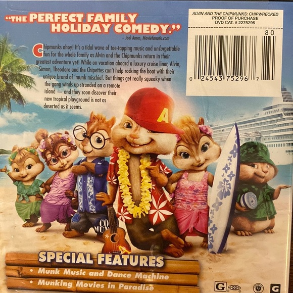 Alvin & The Chipmunks ChipWrecked DVD movie Rated G video special features 2011​ - Picture 5 of 8